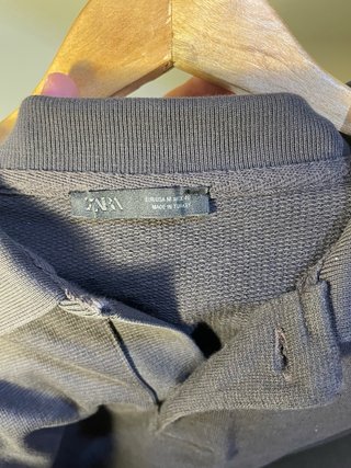 Jersey Zara Manga Larga Cuello Polo Marrón