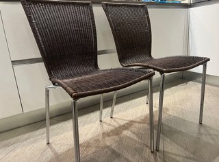 Pack 2 Sillas Comedor Ratán Marrón