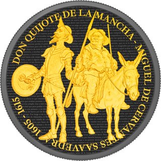 Moneda Plata Camerún 2026 Don Quijote Black & Gold