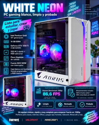 PC Gaming Intel GOLD Serie 10 GTX 1050 Ti 16GB M.2
