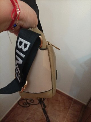 Bolso caqui y beige medidas 20x25
