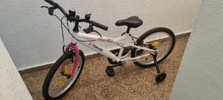 Bicicleta infantil TOPLIFE blanca y rosa