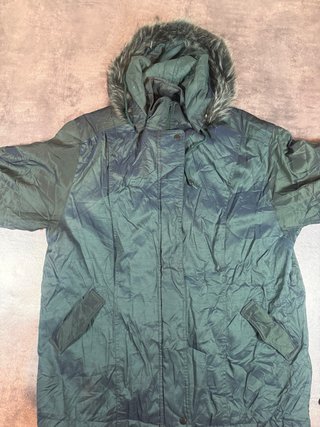 Abrigo/Parka Vintage Verde Militar con Capucha