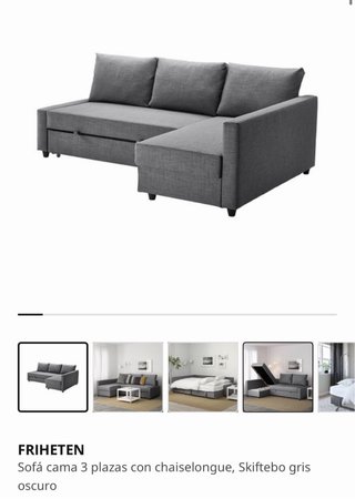 Sofá Chaiselongue Ikea Marrón modelo FRIHETEN