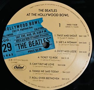 The Beatles At The Hollywood Bowl LP USA 1986