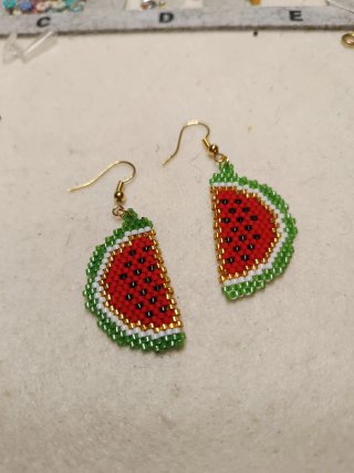 Pendientes Sandía Artesanales
