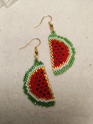 Pendientes Sandía Artesanales