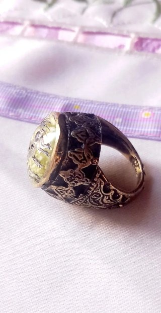 Anello sigillo afghano vintage misura 18,8