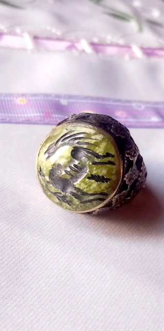 Anello sigillo afghano vintage misura 18,8