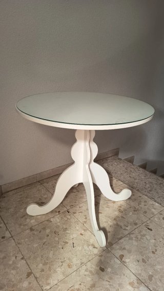 Mesa auxiliar redonda Ikea cristal