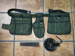 Bolsa portaherramientas,Carrucha Polea y Cuña Leña