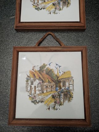 Cuadros Cerámica Antiguos Casas Pueblo