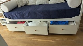 Cama Diván Ikea Hemnes con 2 colchones y cajones