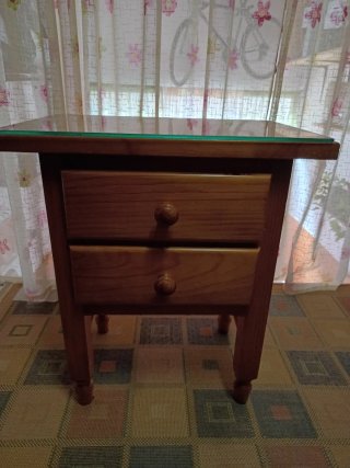 Mesita noche madera pino 40x50x60