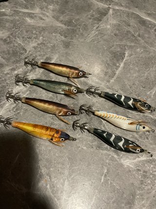 7 señuelos para pesca calamar/jibia/pulpo