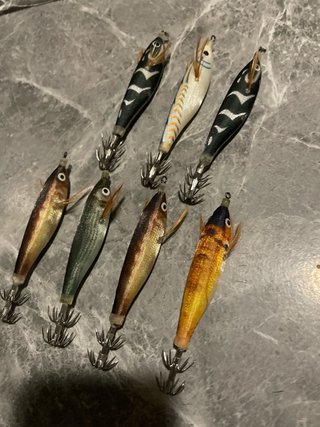 7 señuelos para pesca calamar/jibia/pulpo