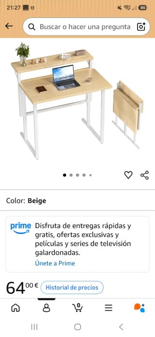 Escritorio plegable madera y metal
