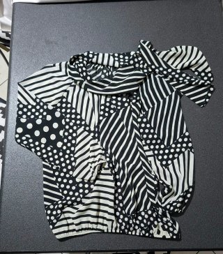 Camicia donna fantasia bianco e nero