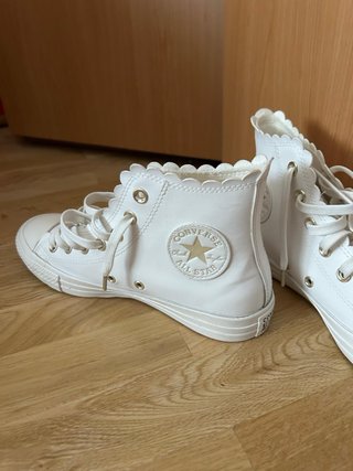 Converse Blancas corte alto de piel