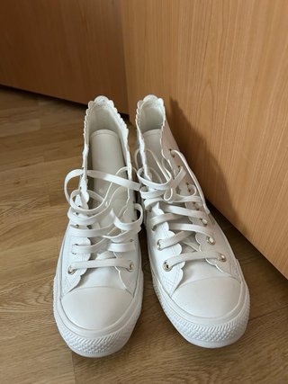 Converse Blancas corte alto de piel
