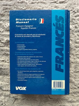 Diccionario manual VOX, español - francés, nuevo