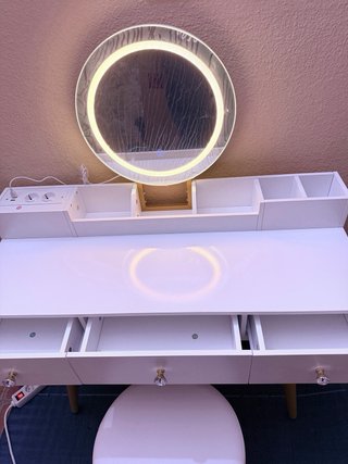 Tocador con Espejo LED y Taburete