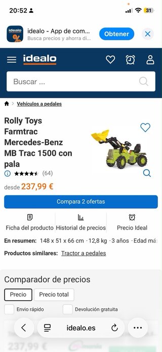 Tractor Mercedes Juguete
