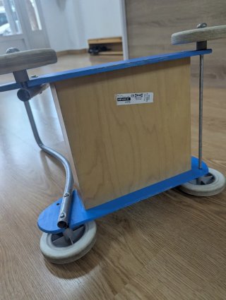 Andador Mula Infantil Madera y Metal Azul