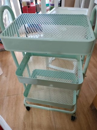 Carrito auxiliar teal metal