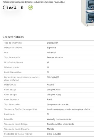 Cuadro Eléctrico 48 elementos IP65 Solera