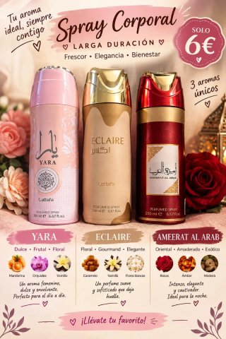 Lattafa Spray Corporal 3 Aromas