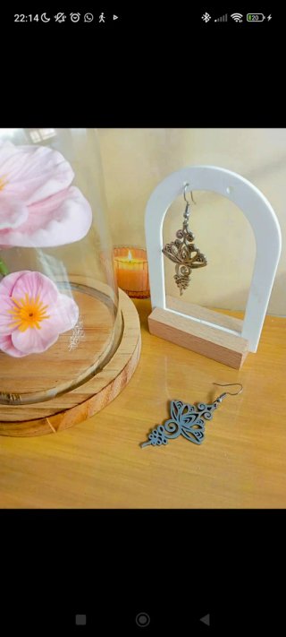 Pendientes flor acero plateado