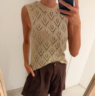 Top punto hilo metalizado Zara