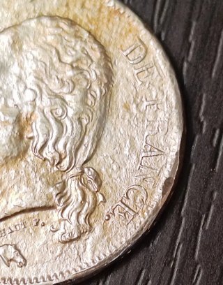 Antigua Moneda Plata 5 Francos 1824 B