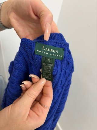 Maglione Ralph Lauren Treccia Blu Taglia M