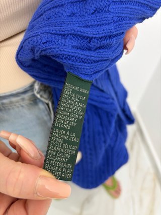 Maglione Ralph Lauren Treccia Blu Taglia M