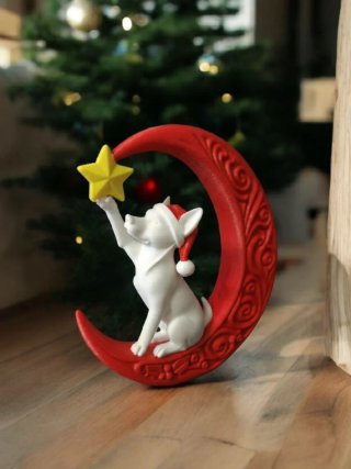 Decoración Luna Perro Estrella Navidad