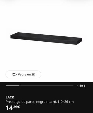 Estanterías Ikea LACK Negras (2uds)