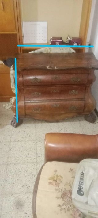 Tocador antiguo de madera para restaurar