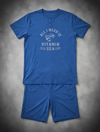 Pijama hombre azul