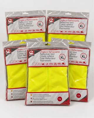 Lote 5 Chalecos Reflectantes ERMA Talla XL