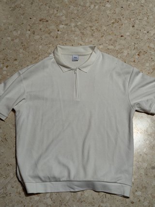Polo Zara Blanco Talla M