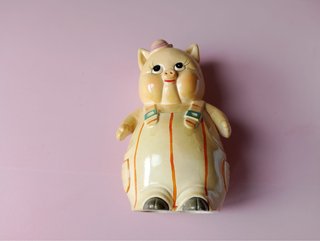 Porta monete vintage in ceramica forma di maialino 18cm
