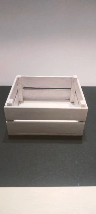 Mini Cassettina Legno Shabby Bianca