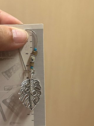 Pendientes hoja plata y turquesa