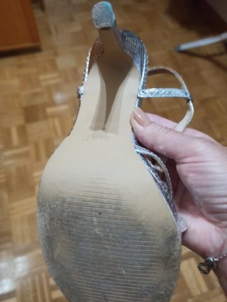 Zapatos de fiesta AZAREY plateados talla 38.