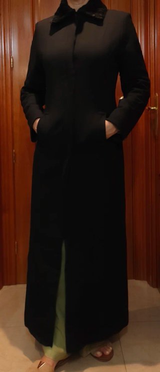 Abrigo largo negro mujer