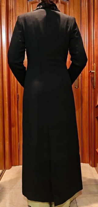 Abrigo largo negro mujer