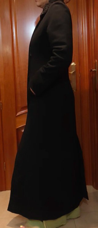 Abrigo largo negro mujer
