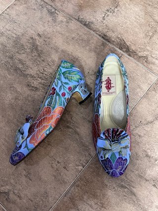 Traje de Fallera Azul Floral para niña